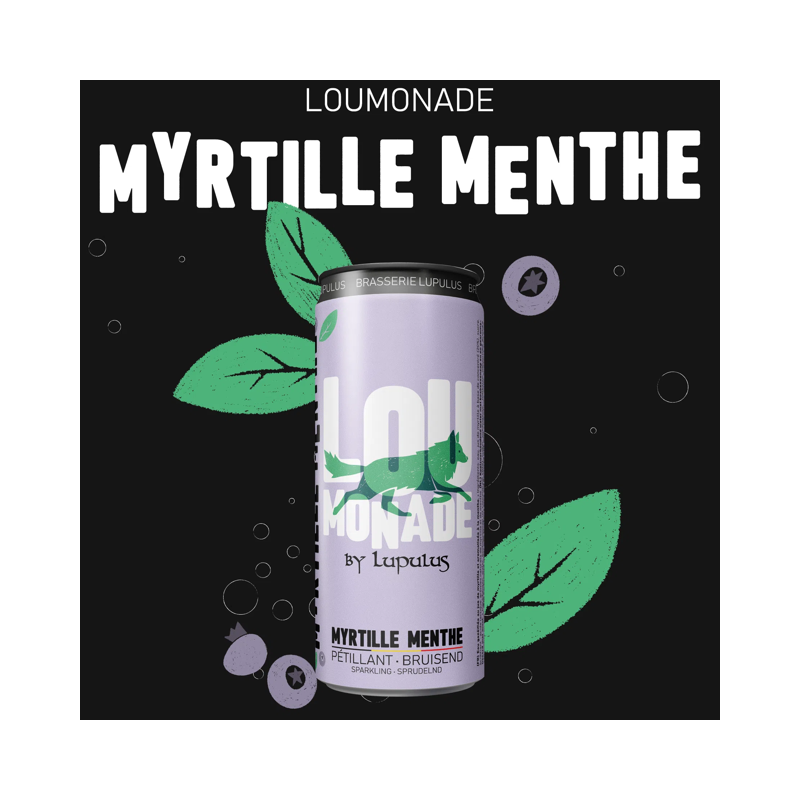 LouMonade Myrtille-Menthe (12 x 33cl canettes)