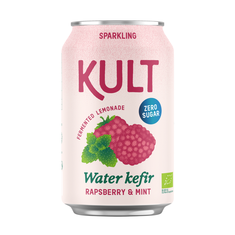 Kult kefir Water Framboise & Menthe Zéro (12 x 33cl blik)