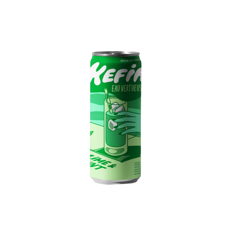 Kefir Eau Vertueuse - Lime & Mint (12 x 25cl Canettes)