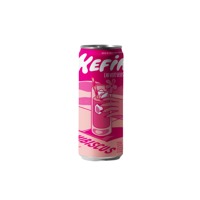 Kefir Eau Vertueuse - Hibiscus (12 x 25cl Canettes)