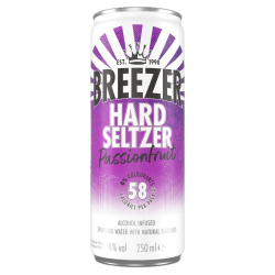 Breezer - Hard Seltzer Passion - 4% vol (12 x 25cl canettes)