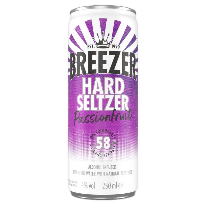 Breezer - Hard Seltzer Passion - 4% vol (12 x 25cl blik)