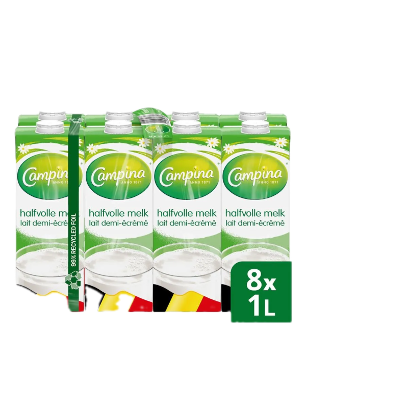 Campina Demi-Ecrémé (8 x 1L Tetra)