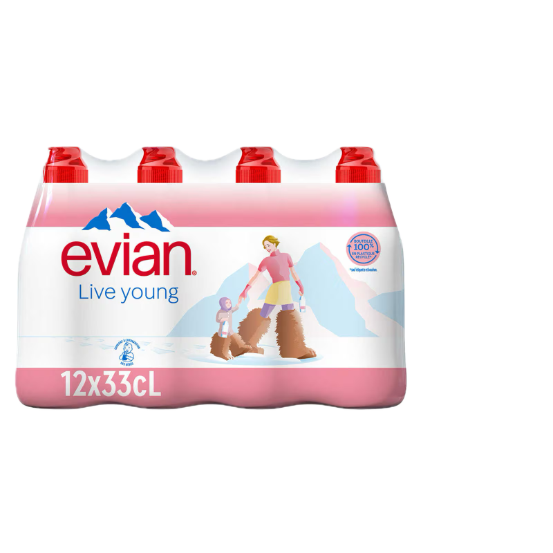 Evian (2 x 12 x 33cl Bouchon Sport)