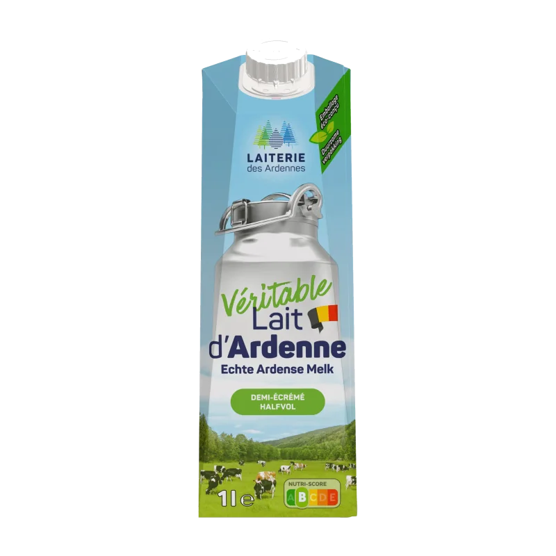Lait d'Ardennes demi-écrémé (6 x 1L Tetra)